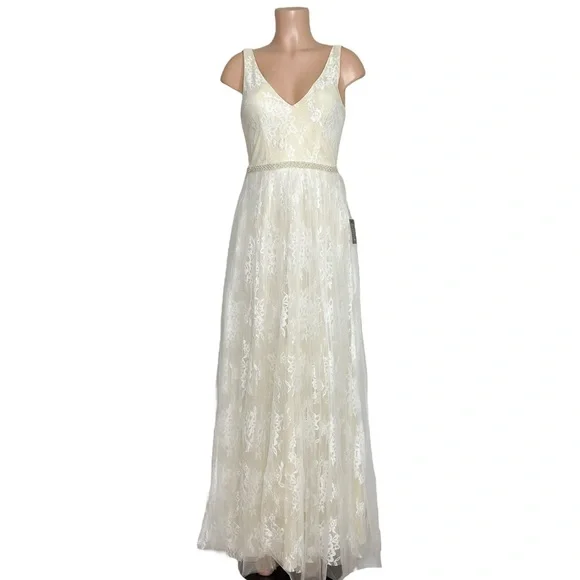 LULUS Sweet Love Floral Lace Beaded Maxi Dress, Ivory, Small - Picture 8 of 15